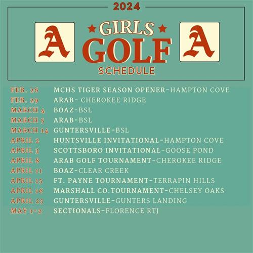 2024 Girls Golf Schedule